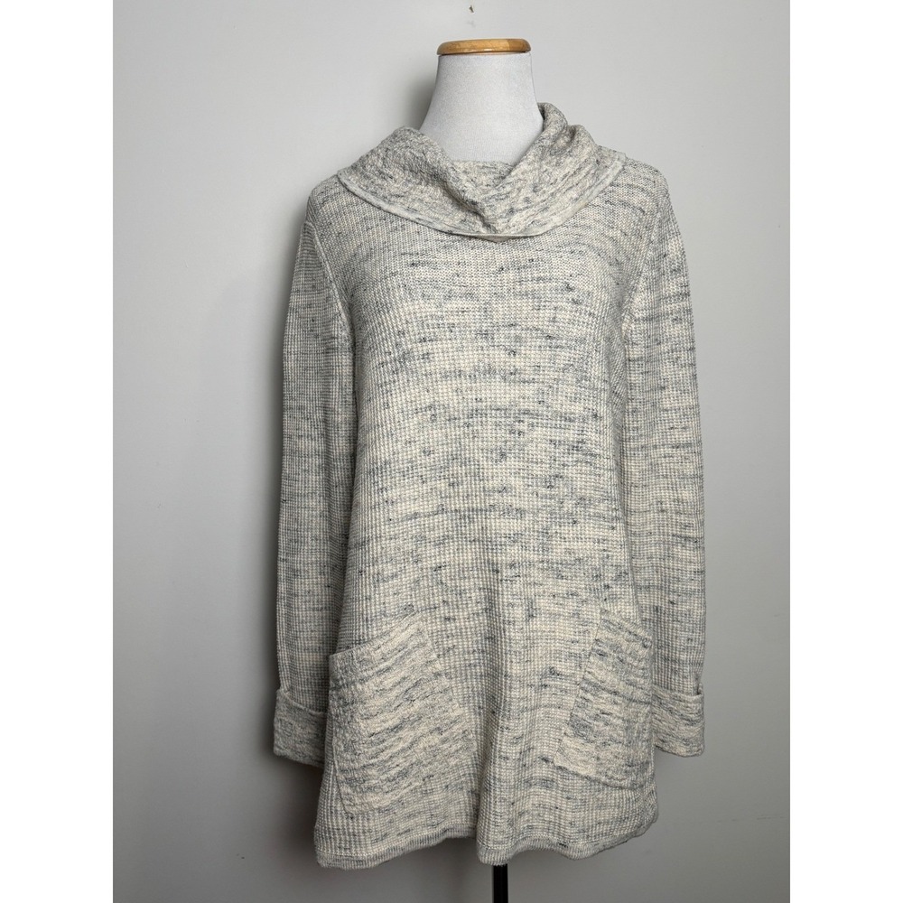 Habitat Lagenlook Tunic Sweater Size S Cotton Earthy Comfort Relaxed Cowl Neck